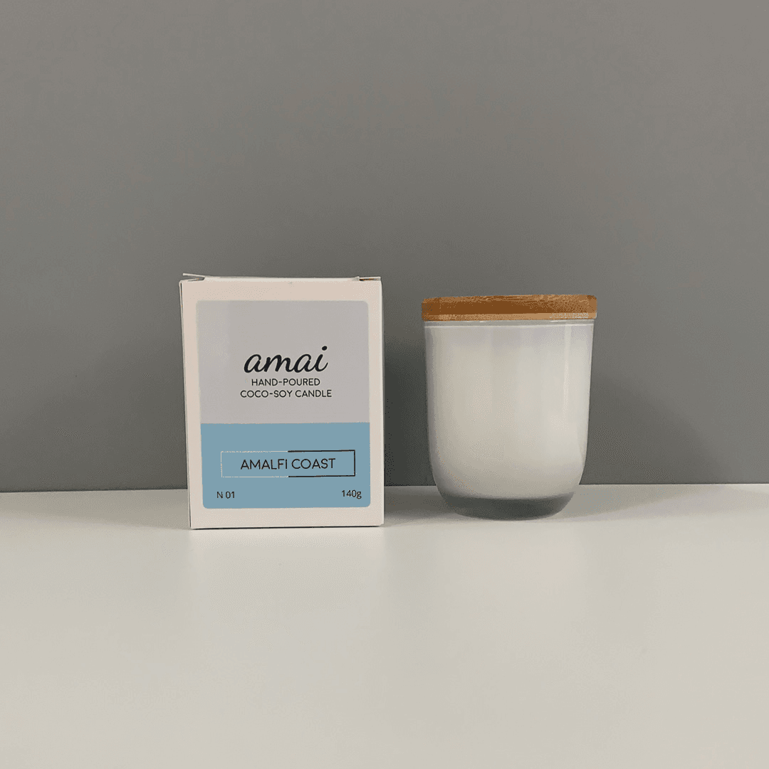 Amalfi Coast | Small White Glass Candle
